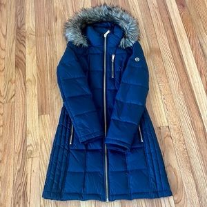 Michael Kors navy long puffer jacket women's
size XS